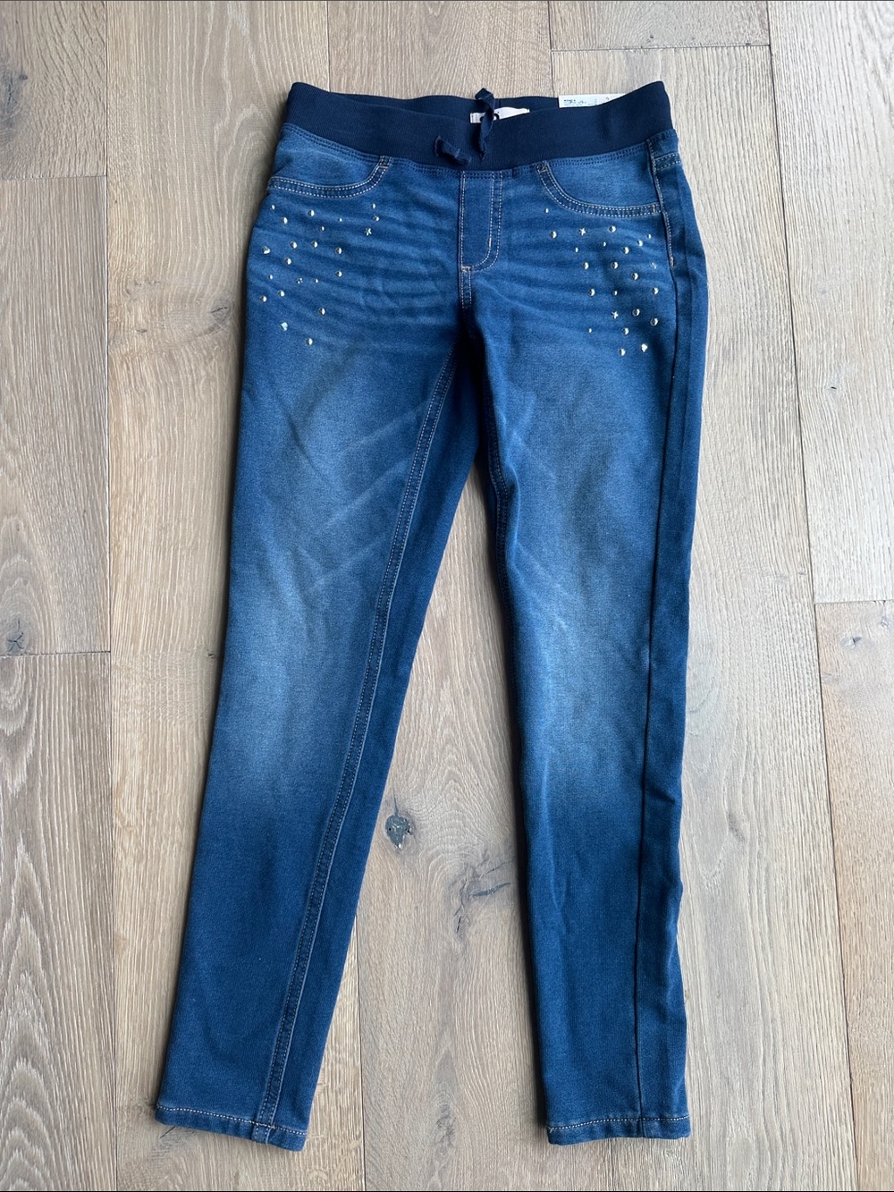 SO Girls Dark Blue Jegging Leggings with Gold Studs